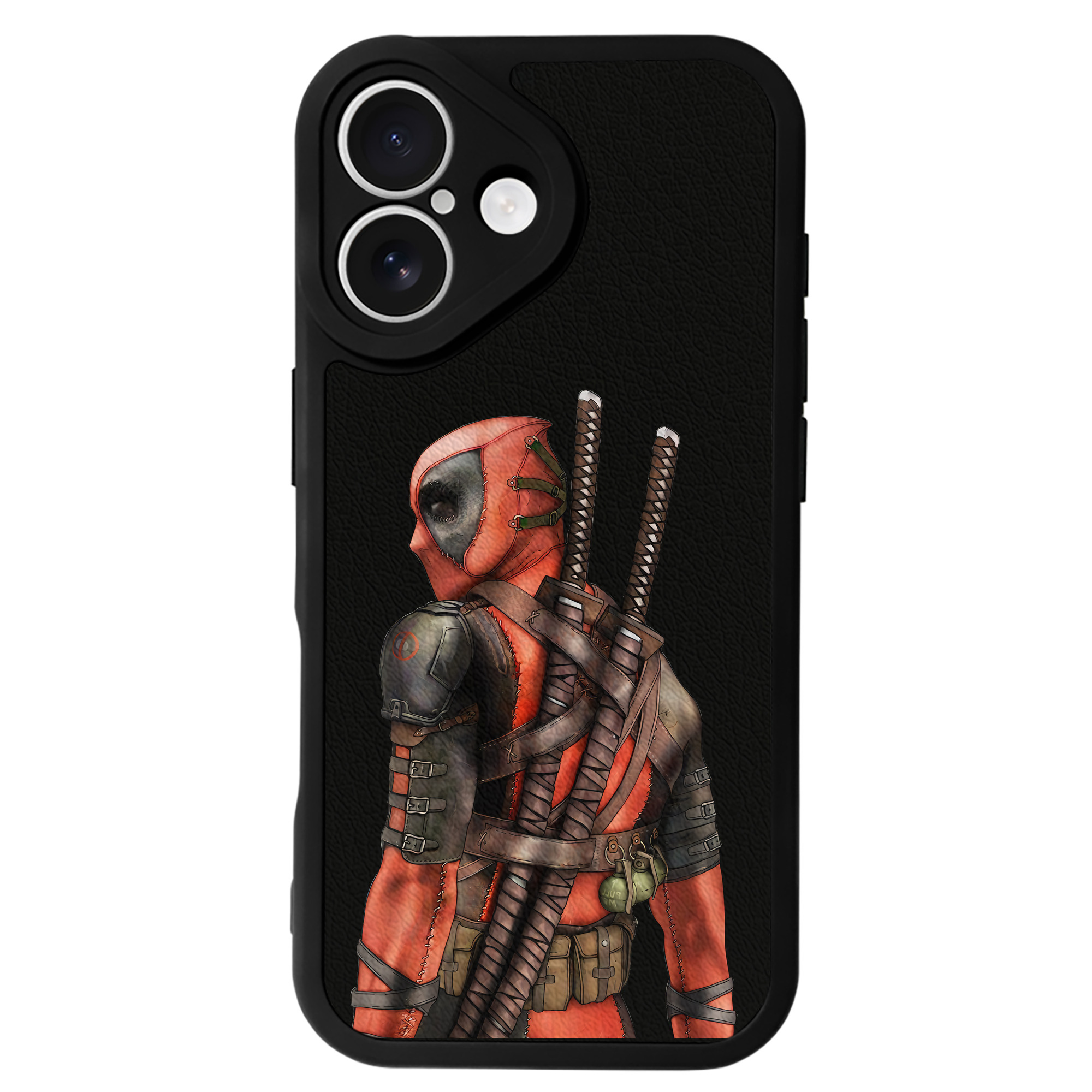 （画像用） Deadpool デッドプール 【iPhone 16シリーズ対応】シリコンスマホケース（レザー調） 材質：シリコン